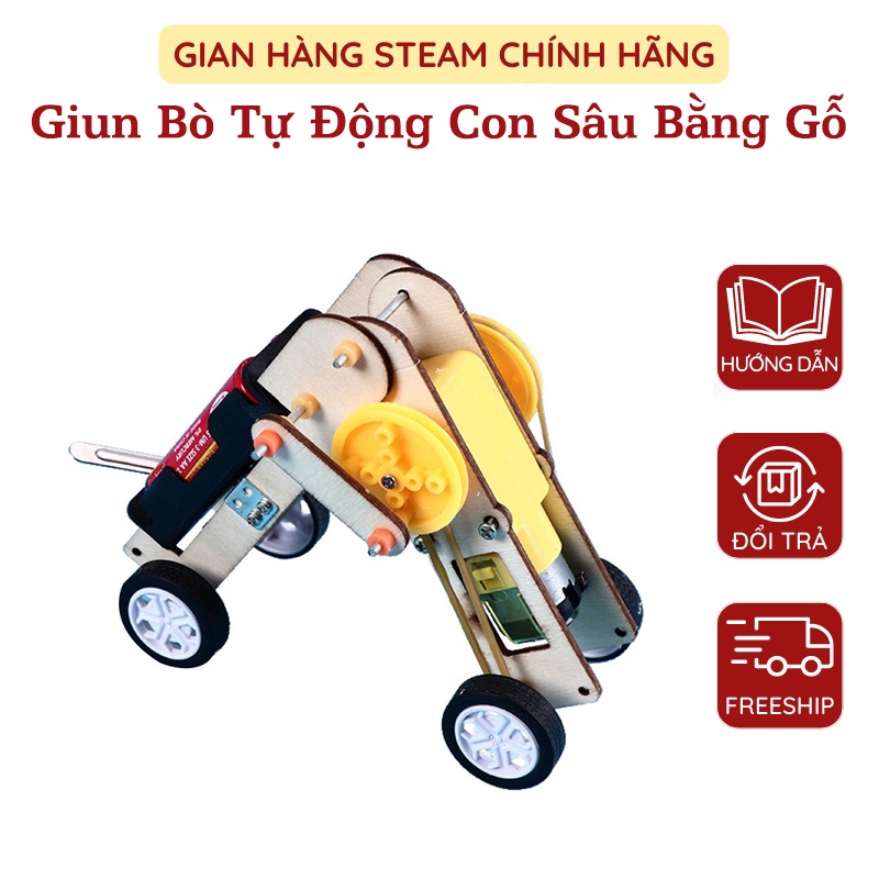 Robot Giun Bò Tự Động Con Sâu Bằng Gỗ - Đồ Chơi Công Nghệ, Đồ Chơi Khoa Học