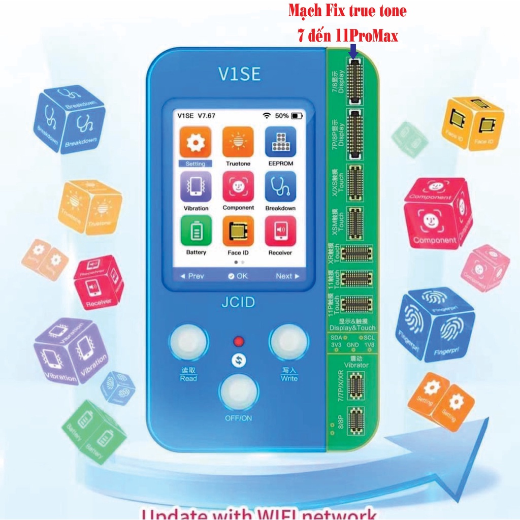 Box JCID V1Se Wifi Kèm mạch fix truetone 7-11PRM