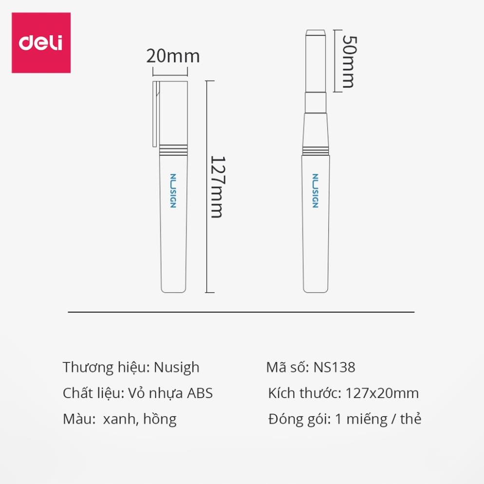 Hồ keo khô dạng bút Deli - Hồng/Xanh dương - 1 chiếc - NS138 .