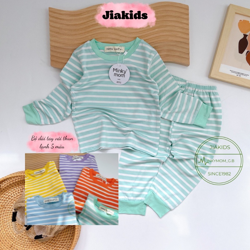 Bộ Dài Tay Minky Mom Vải Thun Lạnh Sọc thoáng mát cho bé yêu cảm giác thật thoải mái (8-27 kg) Mã: TD-S03