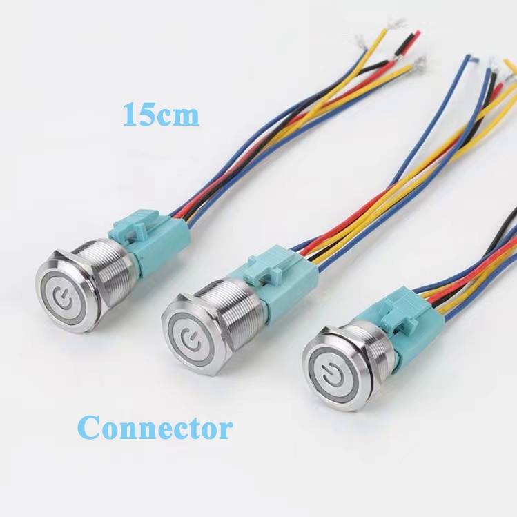 Công Tắc Nhấn Khởi Động 12v 22mm Bằng Thép Không Gỉ 5V 220v Chống Nước Cho Đèn Xe Hơi