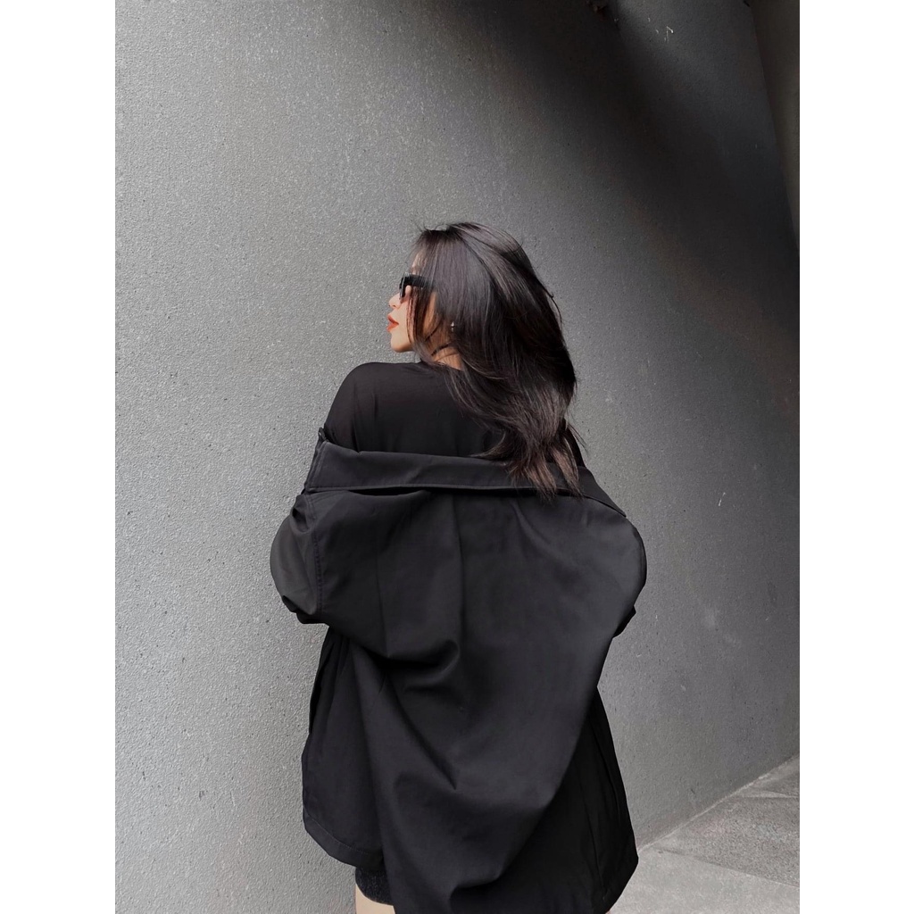 Áo khoác dù jacket trơn unisex local brand- Áo khoác 2 lớp Ullzang Basic có form rộng XL - LOUSI.SG