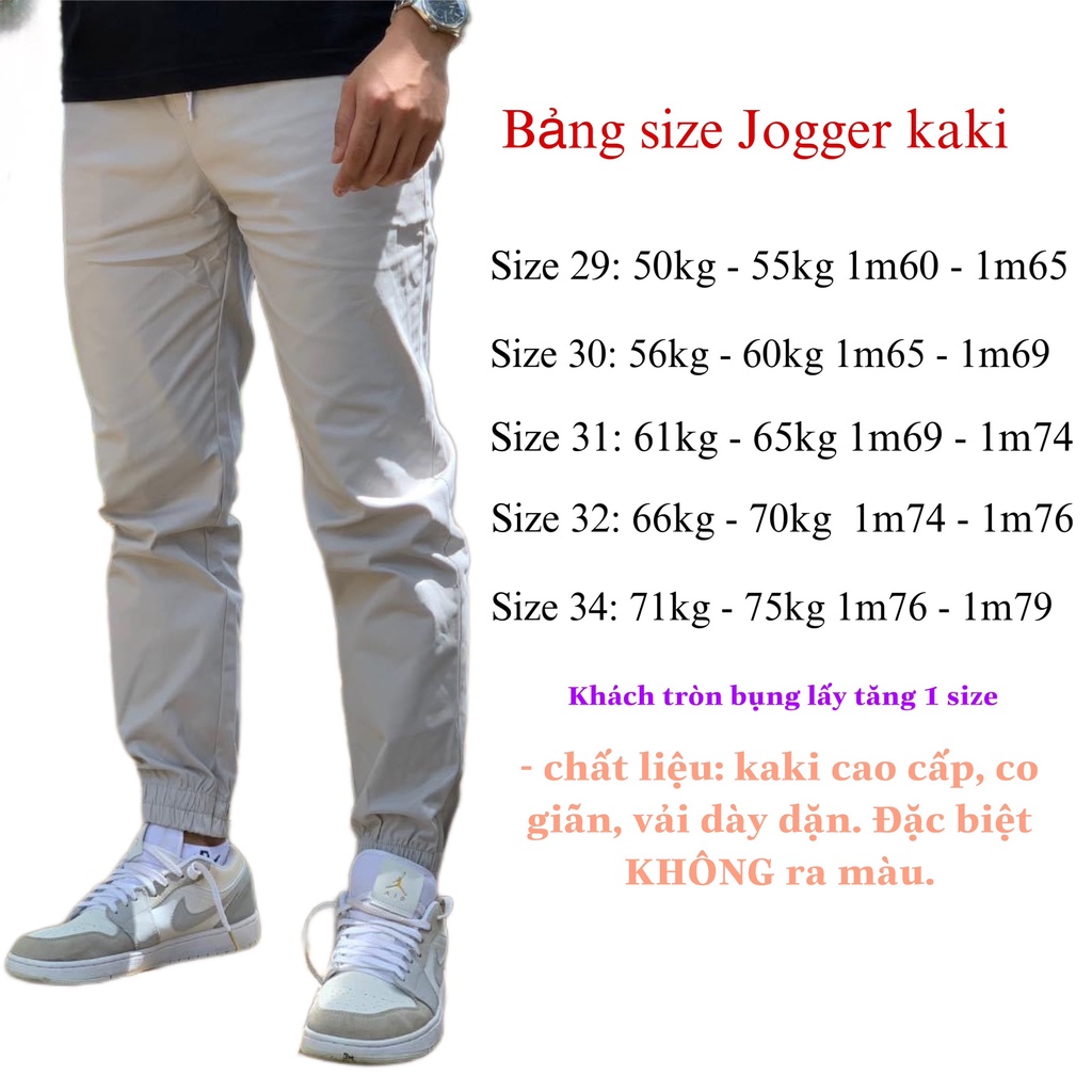 quần jogger nam kaki co giãn