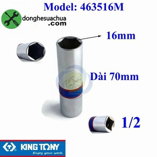 Tuýp tháo bugi xe máy 16mm kingtony 463516m ron cao su chân cắm 1/2