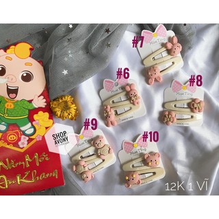 1 vĩ 2 cái kẹp tóc mái cho bé đính icon