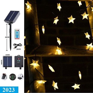 (Xả kho) Đèn năng lượng mặt trời hình ngôi sao 60 bóng 11m 8 kiểu nháy 4 mức sáng