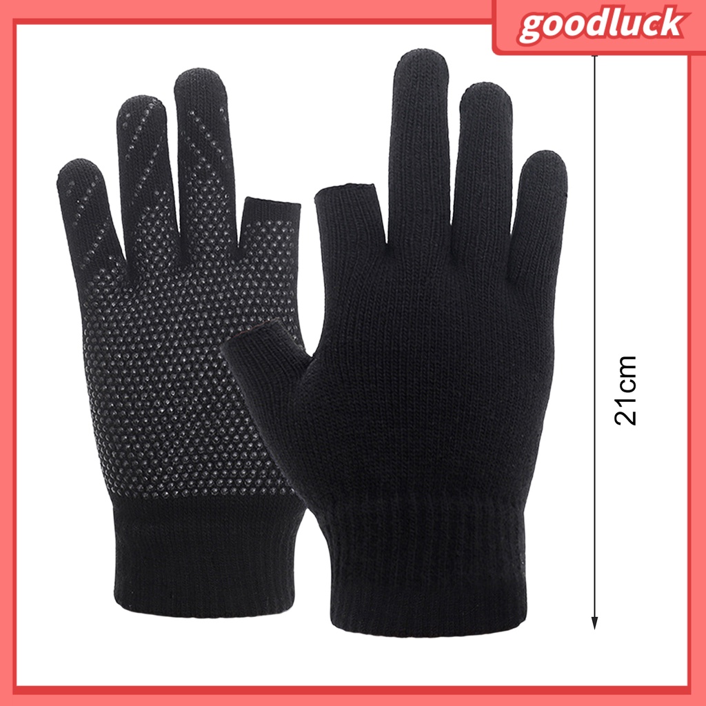 1 Đôi Găng Tay Mùa Đông 2 Ngón Hở Ngón Chống Gió Dày Dặn Chống Trượt Có Thể Dùng Màn Hình Cảm Ứng