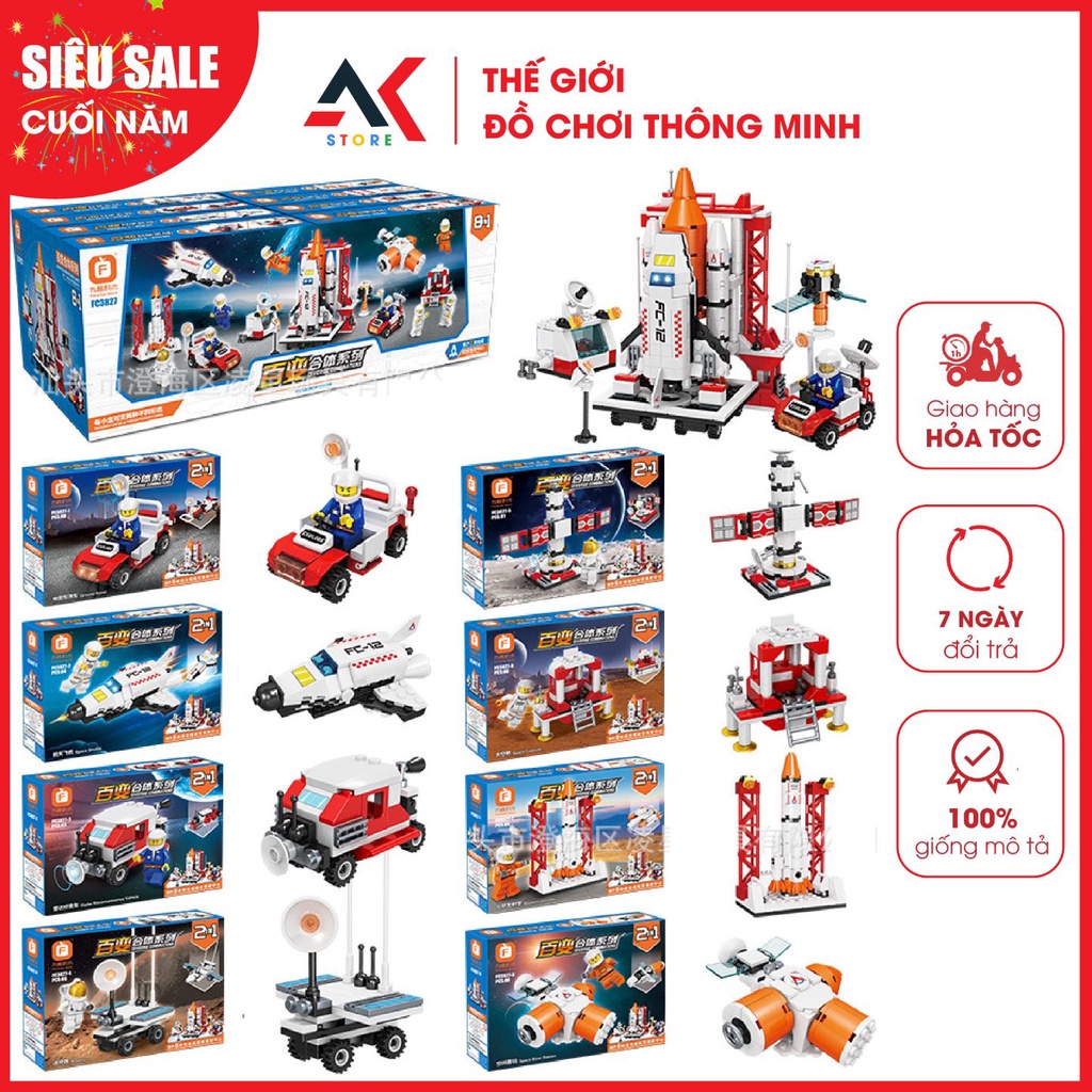 Bộ Đồ Chơi Lắp Ghép Mô Hình Tàu Vũ Trụ Con Thoi Phi Hành Gia Khám Phá Không Gian Thông Minh Cho Bé - MỚI