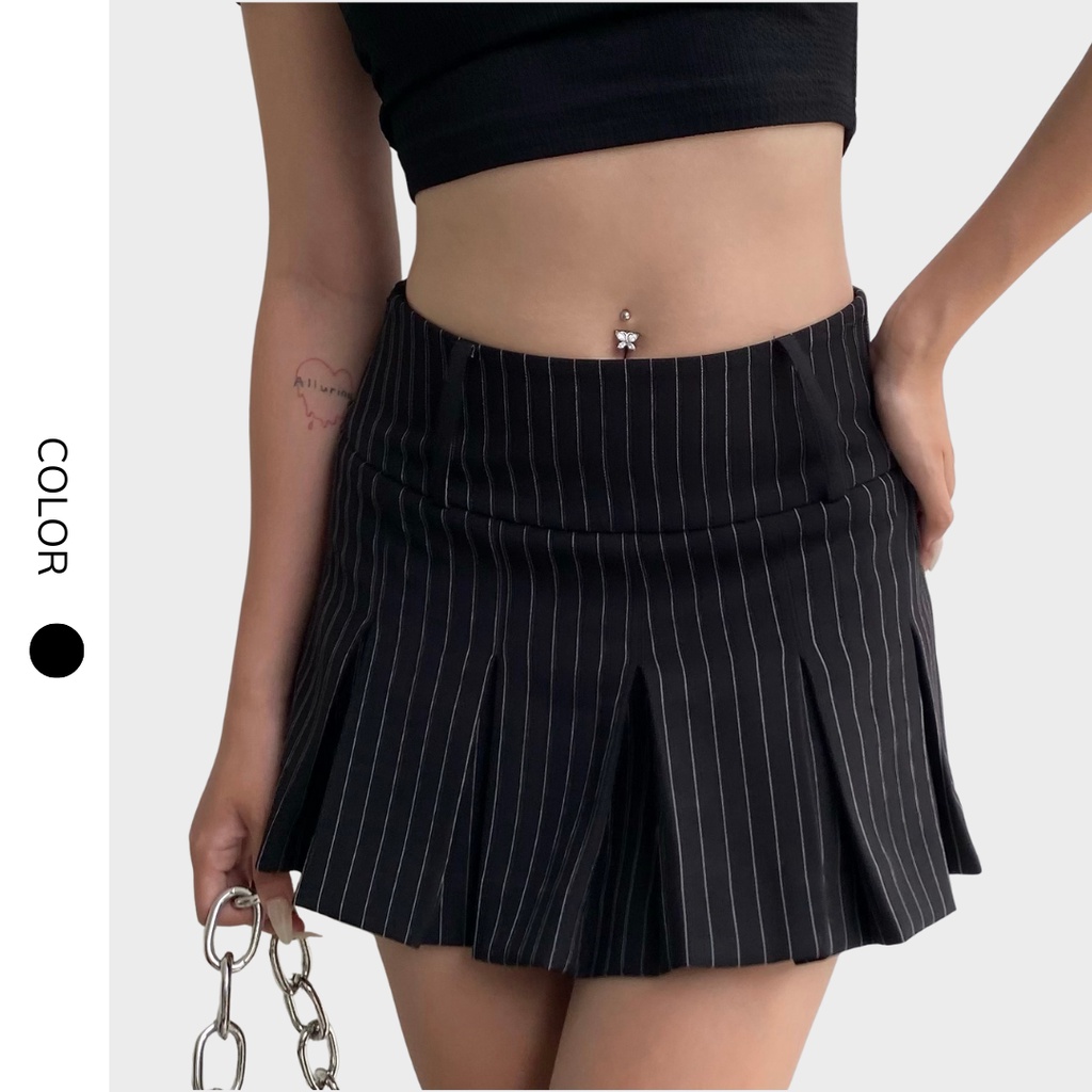 Chân váy kẻ xếp li Glory Skirt dáng ngắn CV021, cạp trễ phong cách trẻ trung, hiện đại - Uni By Heart