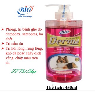 BIO- DERMA 450ml sữa tắm cao cấp dùng khi ghẻ, nấm da cho chó mèo