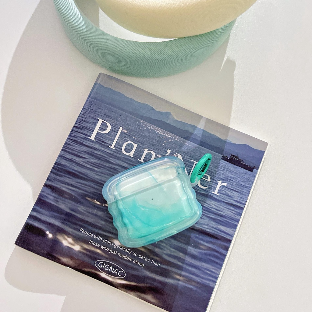 Vỏ Bảo Vệ Hộp Sạc Tai Nghe AirPods 1 2 3 pro 2 2022 Bluetooth Không Dây Bằng Silicon TPU Mềm Họa Tiết Đá Hoa Cương Màu Xanh Lá