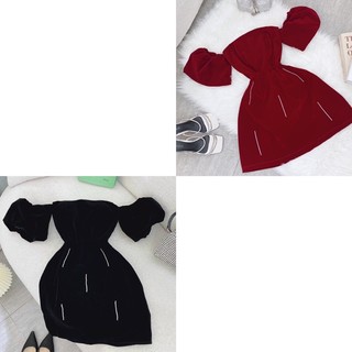 Đầm rớt vai đính đá - Chitchitstore