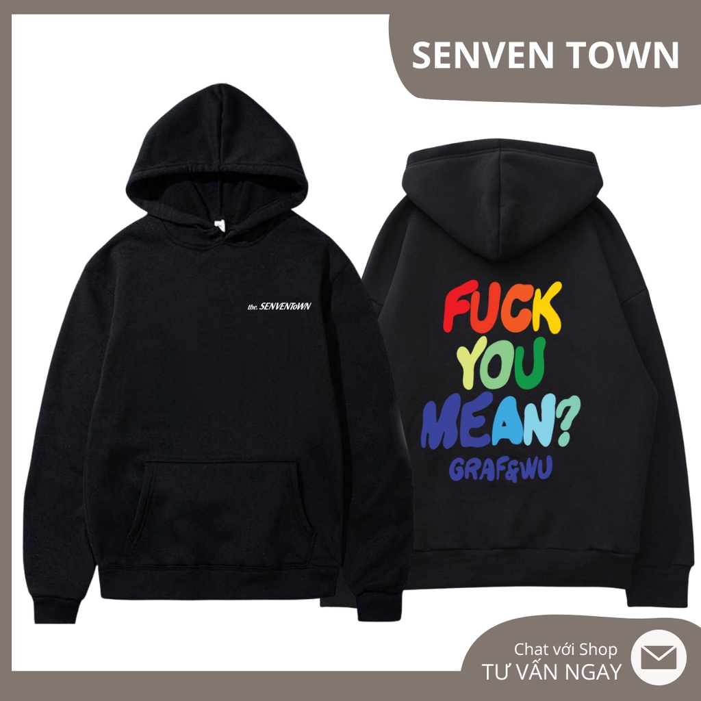 áo nỉ hoodie nam nữ mùa đông, áo nỉ nam nữ unisex form rộng chát đẹp FUCK YOU MEAN
