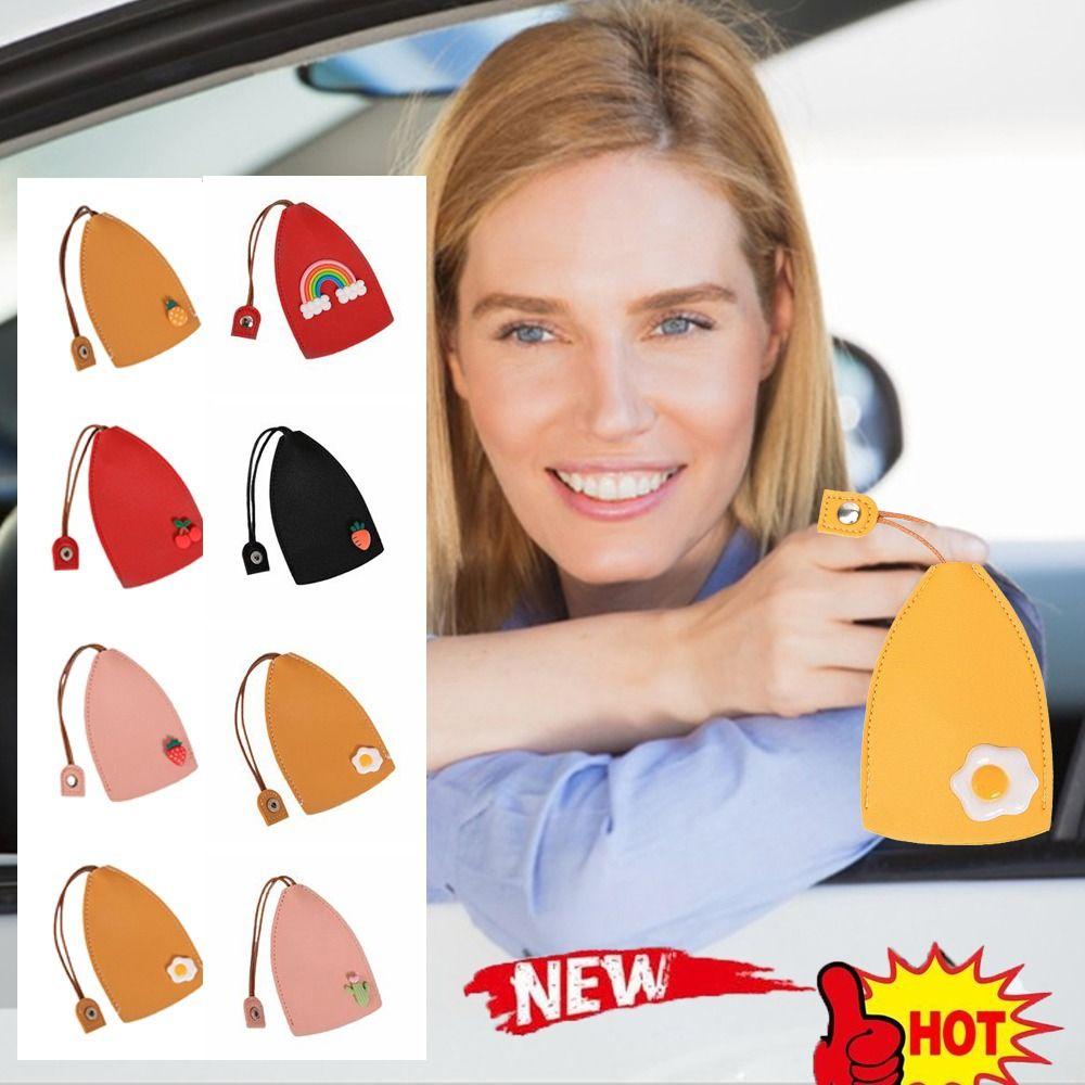 KENT1 Bao Da PU Màu Vàng Bảo Vệ Chìa Khóa Xe Hơi Chống Trượt Cho Nam Và Nữ