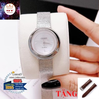 Đồng hồ nữ citizen eco-drive em0640-58d l ambiluna chính hãng tặng dây da cao cấp