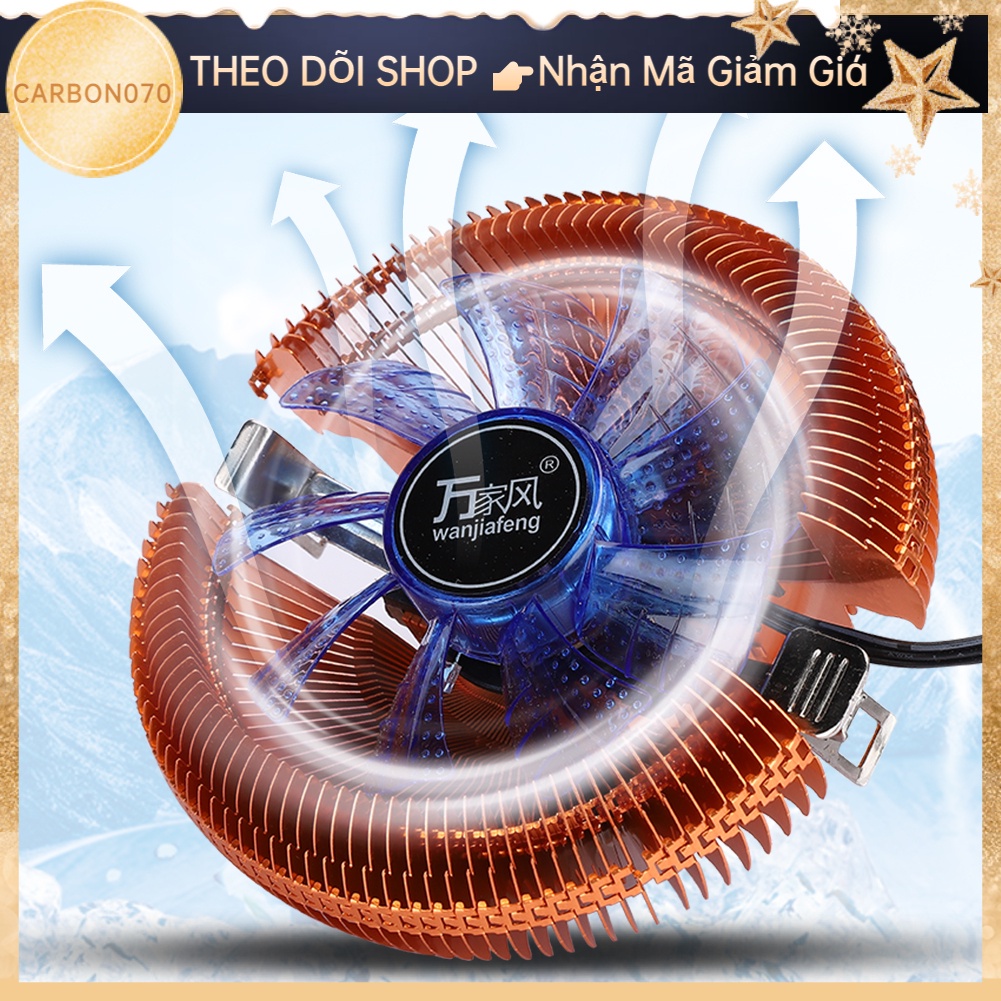 Quạt tản nhiệt CPU máy tính có đèn LED 8.5cm/3.3in cho máy Intel 1156/ 1155/ 1150/ 775 AMD FM1/FM2/AM3+/AM3/AM2+/AM2