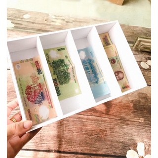 Hộp chia tiền thu ngân 4 ngăn khay đựng tiền tiện lợi