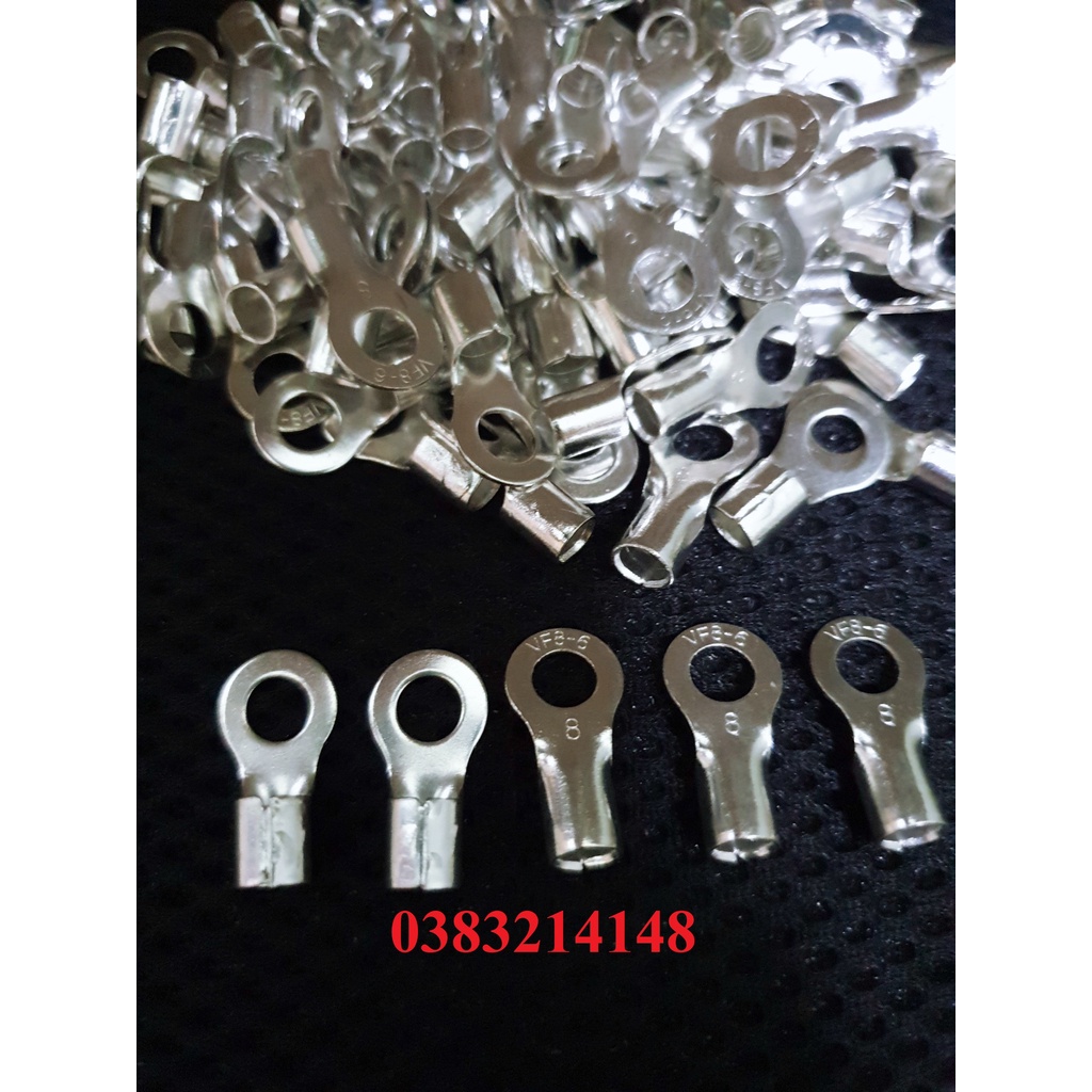 [Bằng đồng] 100 Đầu cos tròn trần có hàn RNB 8-6