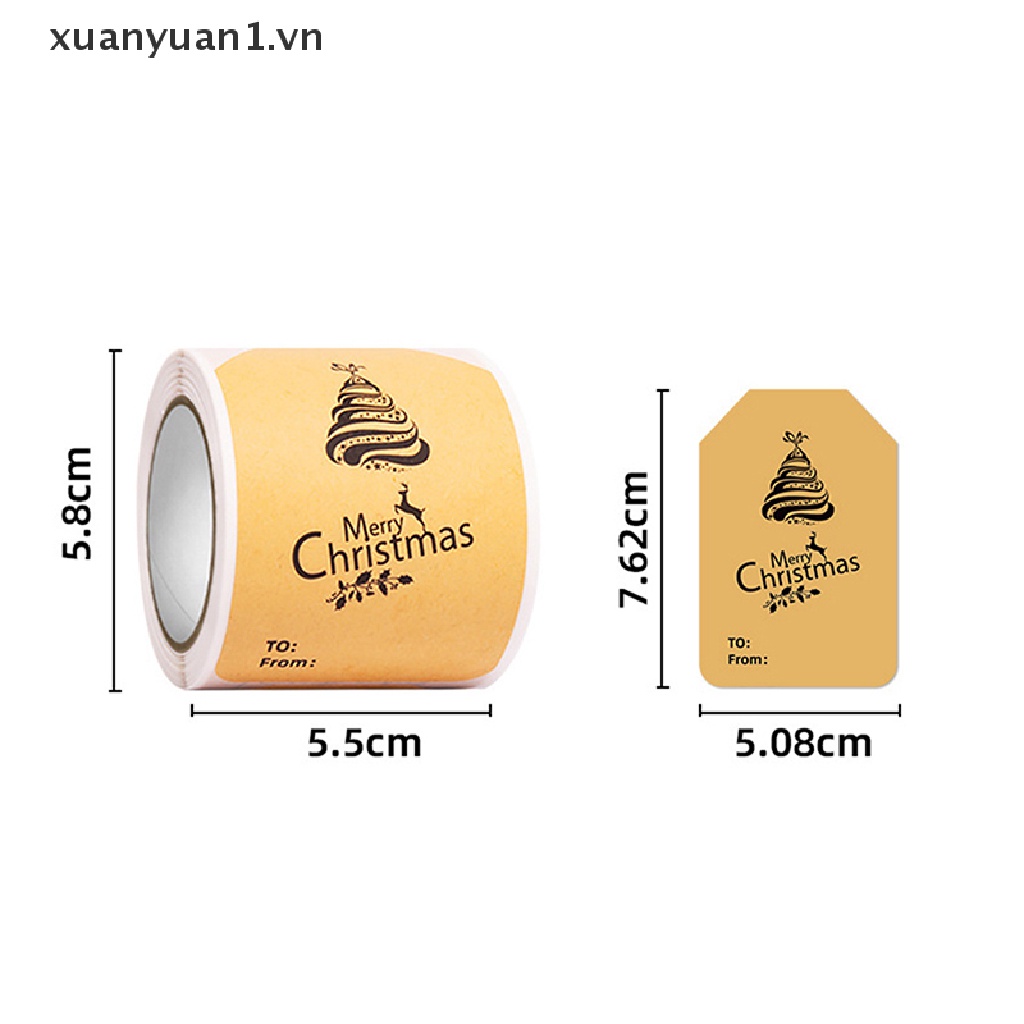 Set 100 Nhãn Dán Giấy Ghi Tên Giáng Sinh Tiện Dụng