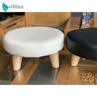 Ghế đẩu tròn thấp, ghế đôn tròn chân gỗ