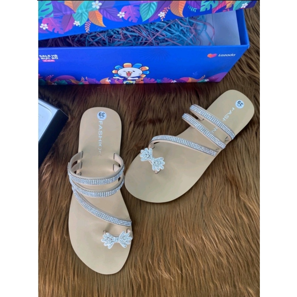 Dép nữ quai ngang đính đá siêu đẹp hàng chính hãng loại 1 đủ size