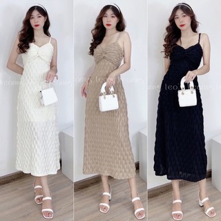 Đầm sóng nước 2 dây xoắn ngực khoe dáng hàng chuẩn dáng ạ không đẹp shop hoàn tiền