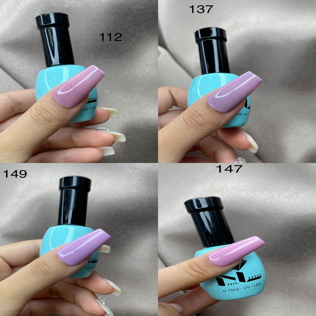 Sơn gel NL mẫu mới chai tròn chắc chắn  dùng máy hơ tone nhiều màu sắc đỏ hồng xanh các loại chai 15ml s2