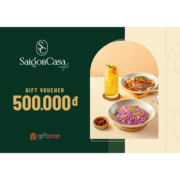 Hồ Chí Minh [Evoucher] SAIGON CASA CAFÉ - Phiếu quà tặng 500K