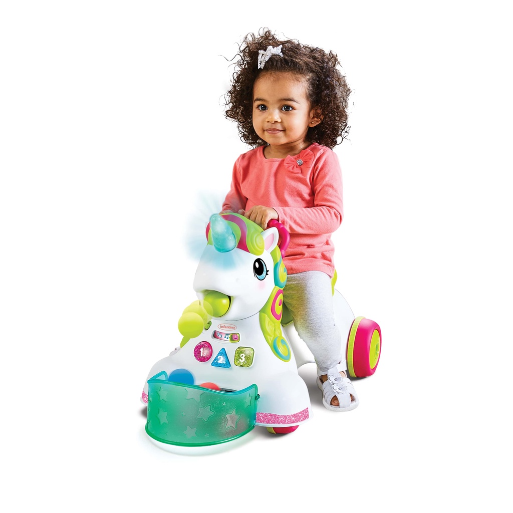 Xe tập đi kiêm chòi chân 3 trong 1 Infantino 3-In-1 Sit, Walk & Ride Elephant - Unicorn