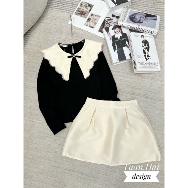 Áo sơ mi cổ cánh tiên QCL1