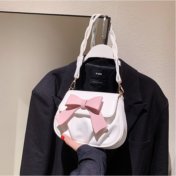 Túi xách nữ đeo nhiều kiểu nơ hồng xinh xắn dáng tiểu thư tuyệt đẹp Capucha T66