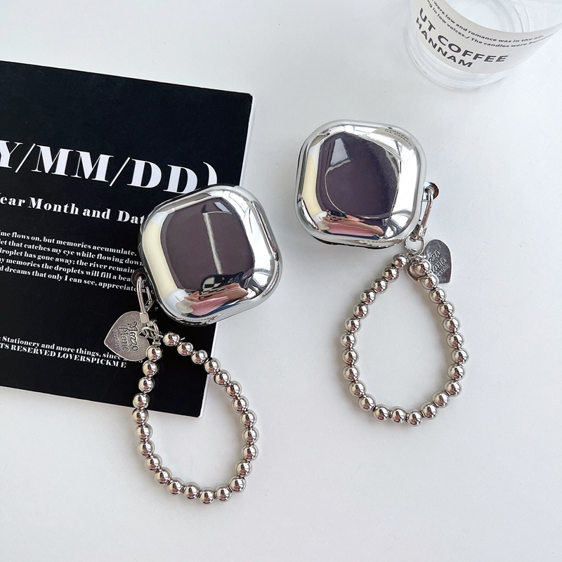 Ôp Điện Thoại Dẻo Màu Bạc Họa Tiết Trái Tim & Vòng Đeo Tay Thời Trang Cho samsung galaxy Buds 2 / Buds Live / Buds FE / Buds2 Pro / Buds Pro