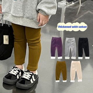 Quần Legging Lưng Thun Phối Lông Thời Trang Cho Bé Gái