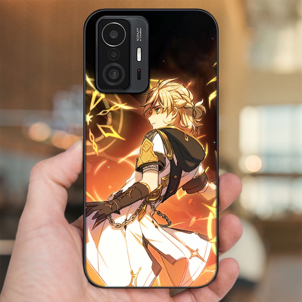 Ốp lưng Xiaomi 11T Pro 5G viền đen in hình Albedo Genshin Impact