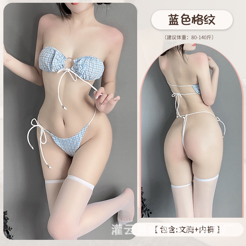 Bộ Đồ Lót Gợi Cảm Sexy Ba Mảnh Kẻ Caro 1028 [CWEAR.SEXY_ĐỒ NGỦ &amp; NỘI Y CAO CẤP]