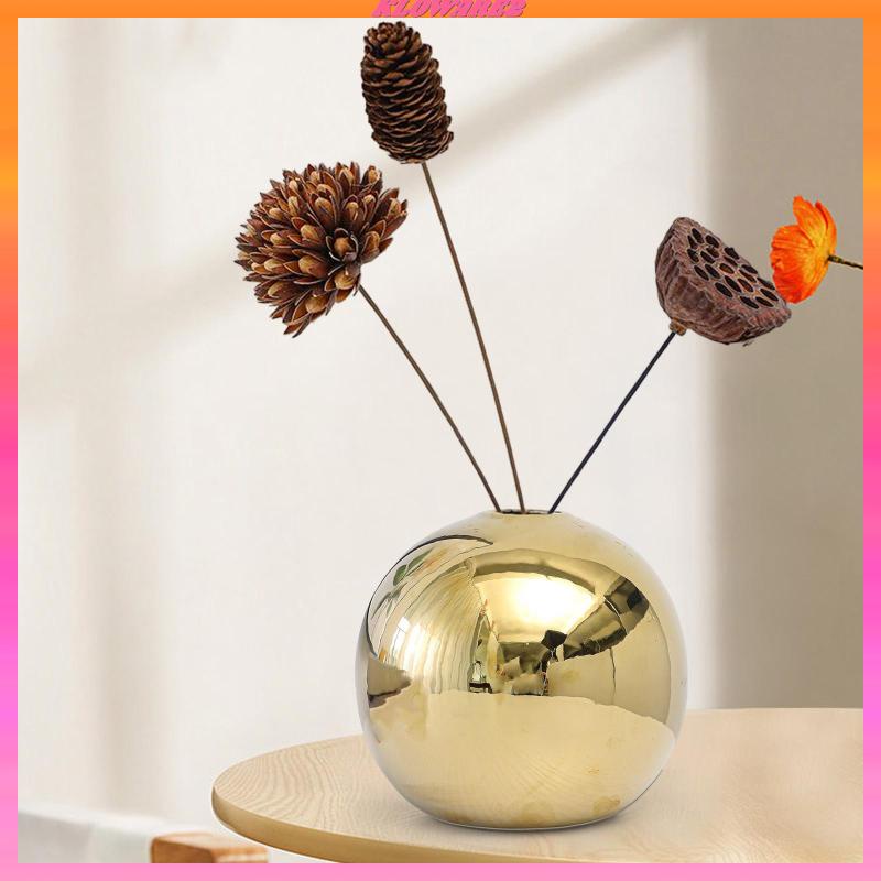 Lọ Hoa Hình Quả Bóng Gốm Mạ Vàng 2 Kloware2 Dùng Trang Trí