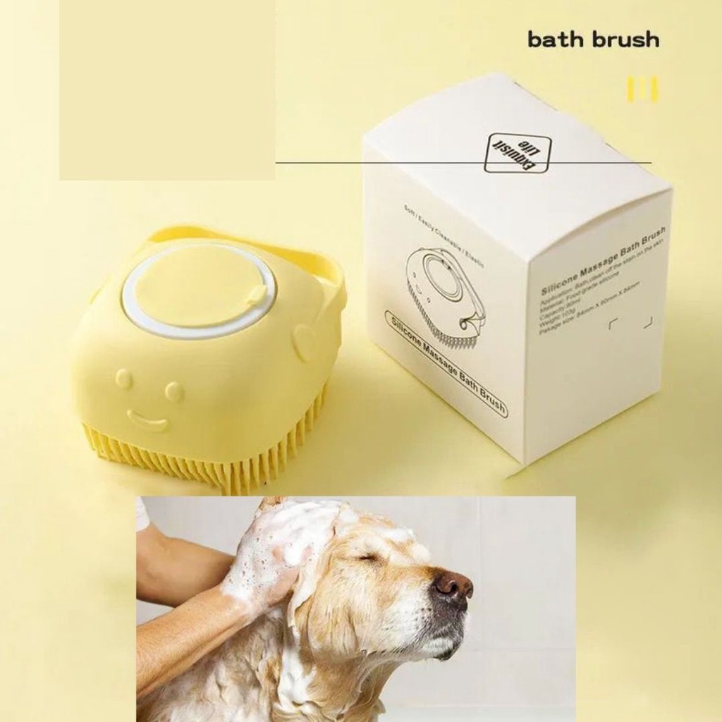 Bàn Chải Tắm Cho Chó Mèo - Bàn Chà Lông Găng Tay Massage Cho Cún Và Mèo