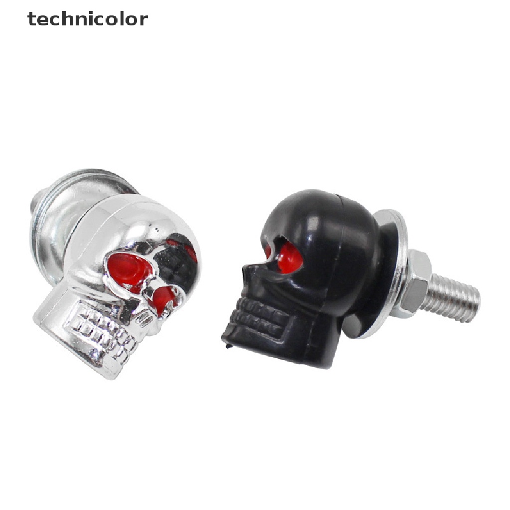 Set 2 Ốc Vít Gắn Biển Số Xe Mô Tô Hình Đầu Lâu Độc Đáo