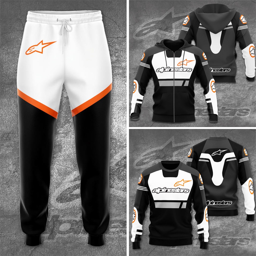 Alpinestars Áo Khoác hoodie Phối Khóa Kéo Thời Trang Đua Xe Mô Tô Cá Tính Cho Nam