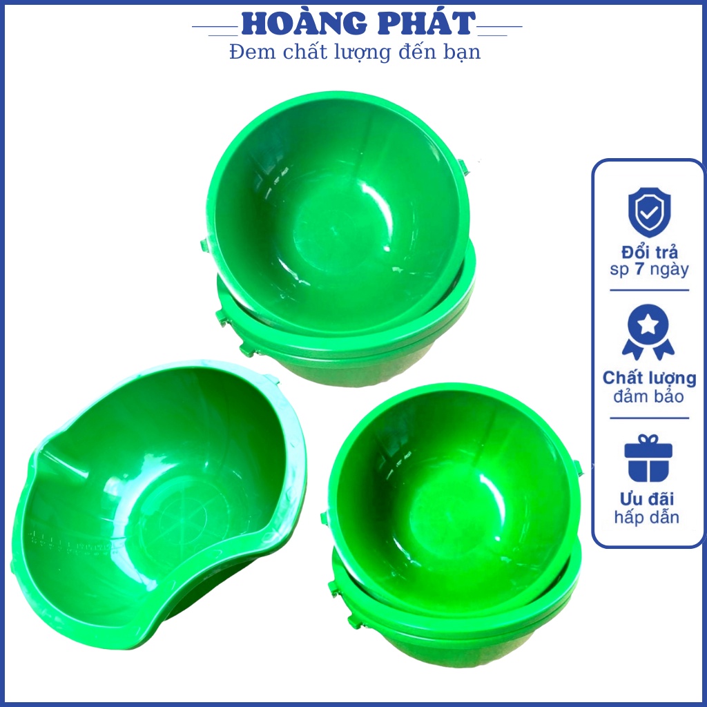 Thau nhựa rải phân có phễu tròn, dây đeo, chống nứt bể, màu xanh rêu - HT03