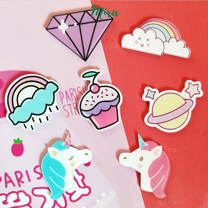 Ghim Cài Kỳ Lân,  Ngựa Pony Unicorn, Ngựa 1 Sừng Huy Hiệu Acrylic, Pin Cài Áo, Trâm Balo Đi Học Cực Cute MIRA-GC00547