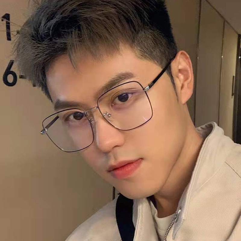 Kính Mát Gọng Vuông Kim Loại Chống Ánh Sáng Xanh Thời Trang Unisex