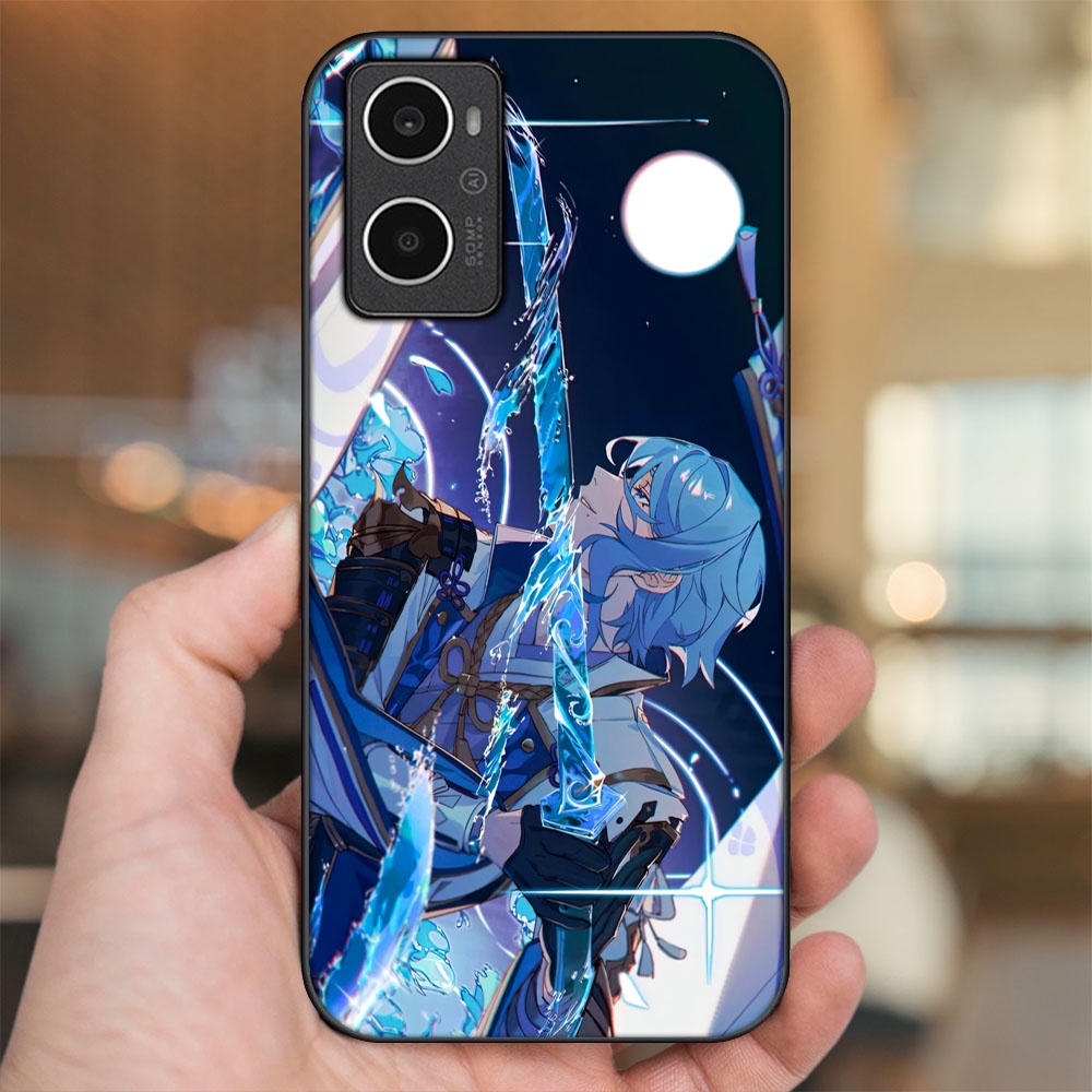 Ốp lưng Oppo A96 4G viền đen in hình Kamisato Ayato Genshin Impact