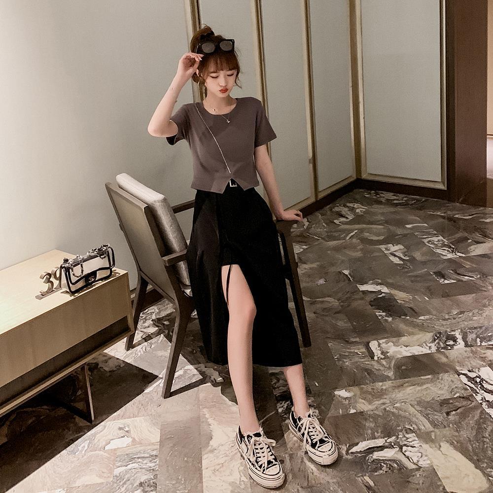Hàng Có Sẵn Bộ Áo Và Chân Váy Xẻ Tà Nhỏ Thời Trang Phong Cách Mới Phù Hợp Với Tuổi Teen