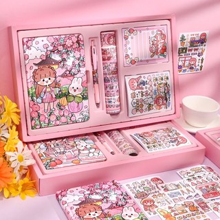 Bộ sổ nhật ký ghi chú và sticker dễ thương dành cho bạn gái