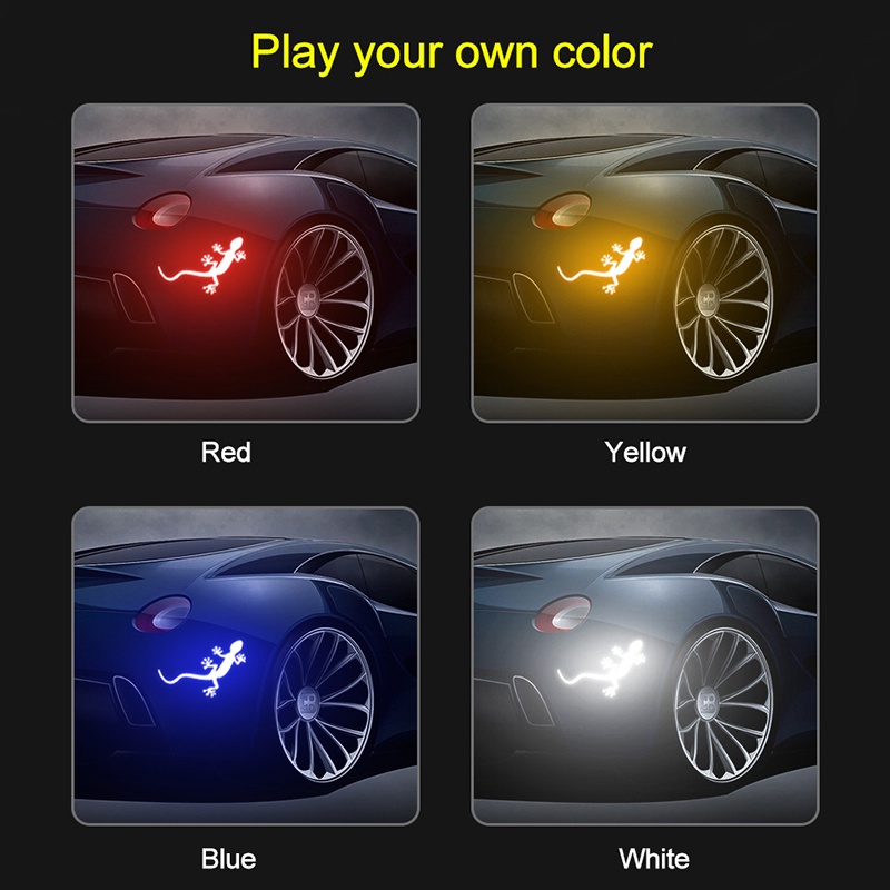 Đề Can Phản Quang Tự Dính Hình Tắc Kè Sáng Tạo Trang Trí Xe Hơi