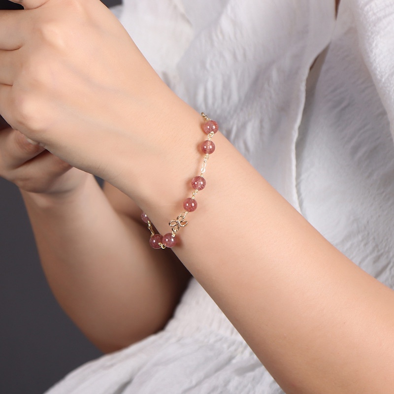 Vòng Đeo Tay Cỏ Bốn Lá Tự Nhiên Màu Xám Nhẹ Nhàng Thiết Kế Sang Trọng Hạnh Phúc Tình Yêu Labradorite