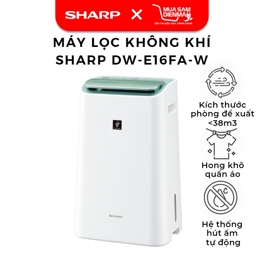 Máy hút ẩm và lọc không khí Sharp DW-E16FA-W (38m2)