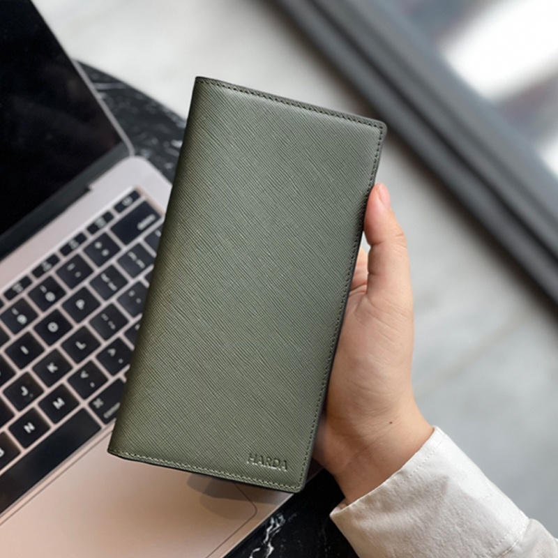 Ví Da Cầm Tay Harda Da cao cấp Saffiano