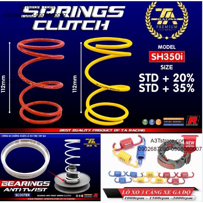 LÒ XO NỒI TRỤ & 3 CÀNG SH350 / Forza350 / ADV350  TA RACING